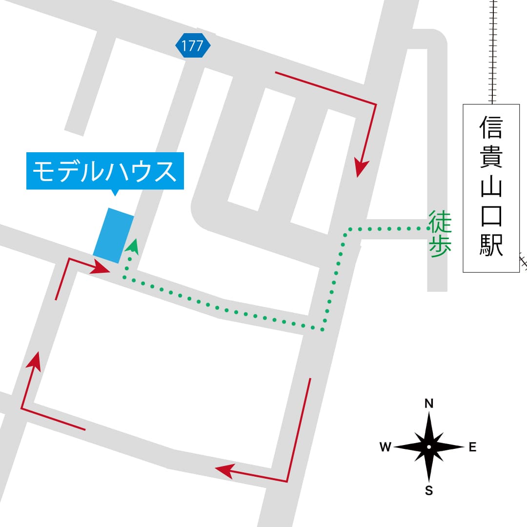 八尾モデルハウス地図